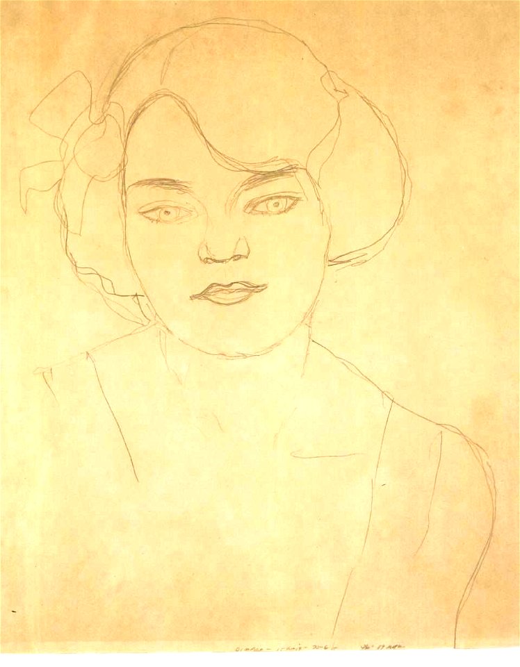 Klimt - Brustbild eines Mädchen nach vorn