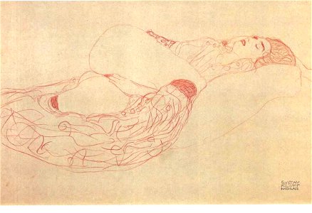 Klimt - Liegender Halbakt