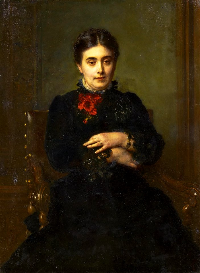 Ludwig Knaus - Porträt der Gattin des Malers (1864)