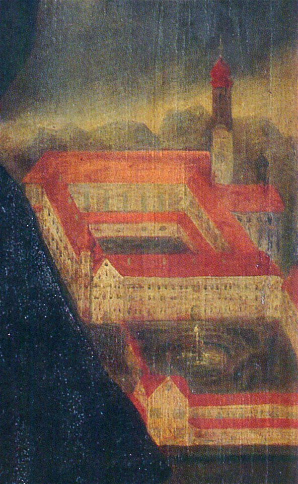 Kloster Isny Detail vom Porträt Abt Alphons Torelli