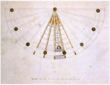 Klein-Glienicke Stibadium Deckenentwurf Persius 1840