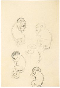 Klimt - Fünf Studien eines schlafendes Kindes. Free illustration for personal and commercial use.