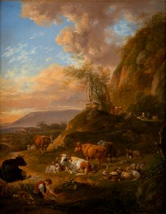 Johann Christian Klengel - Hirtenknabe mit Vieh auf einer Anhöhe (1810)