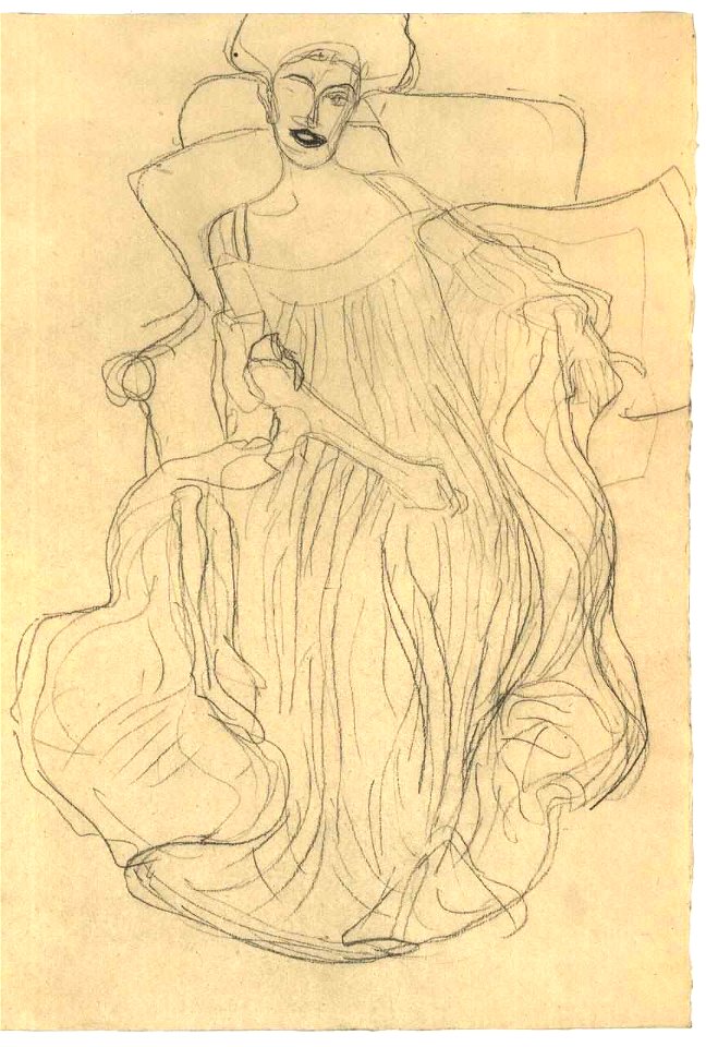 Klimt - Sitzende von vorne 001