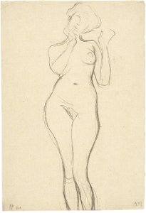 Klimt - Stehender Frauenakt mit erhobenen Armen