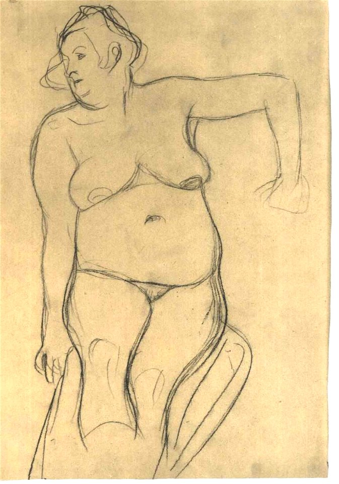 Klimt - Sitzender weiblicher Akt von vorne