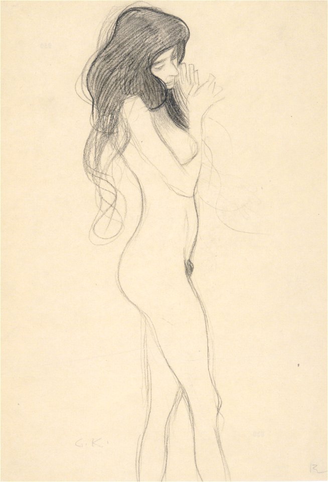 Klimt - Stehender Frauenakt nach rechts - 1902