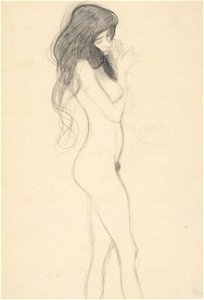 Klimt - Stehender Frauenakt nach rechts - 1902
