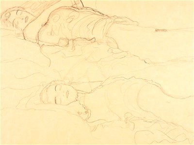Zwei Liegende (Two Reclining Figures) by Gustav Klimt