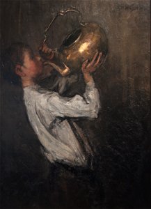 Knaap die drinkt uit waterketel, Jakob Smits, Jakob Smits Museum, 0485