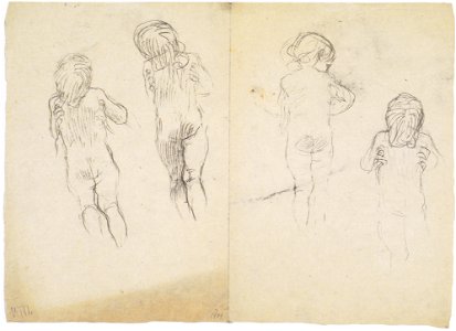 Klimt - Vier Studien eines mit beiden Händen gehaltenen Kindes