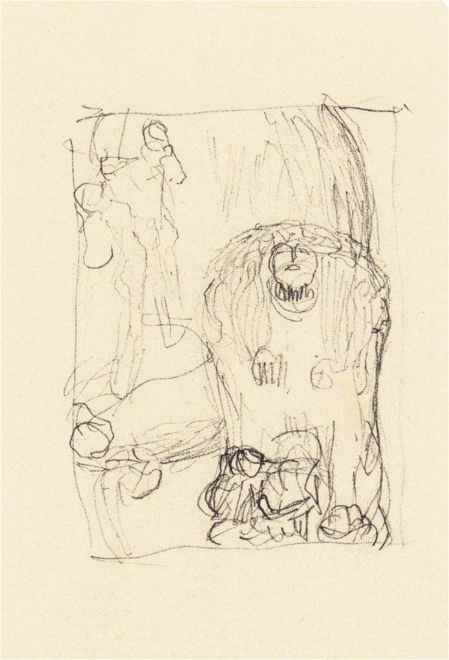 Klimt -Die Squinx, Liebespaar mit Kind, Figur am unteren Rand