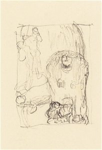 Klimt -Die Squinx, Liebespaar mit Kind, Figur am unteren Rand