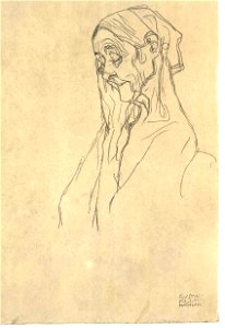 Klimt - Kopf einer alten Frau nach links