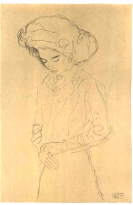 Klimt - Herabblickendes Mädchen