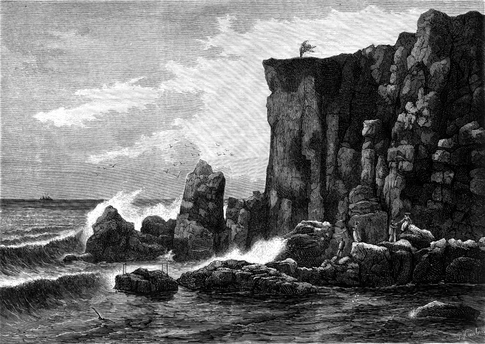 Klippeparti ved Helligdomskilden paa Bornholm