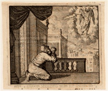 Knielende David tegenover de slaande engel des heeren, objectnr A 47829