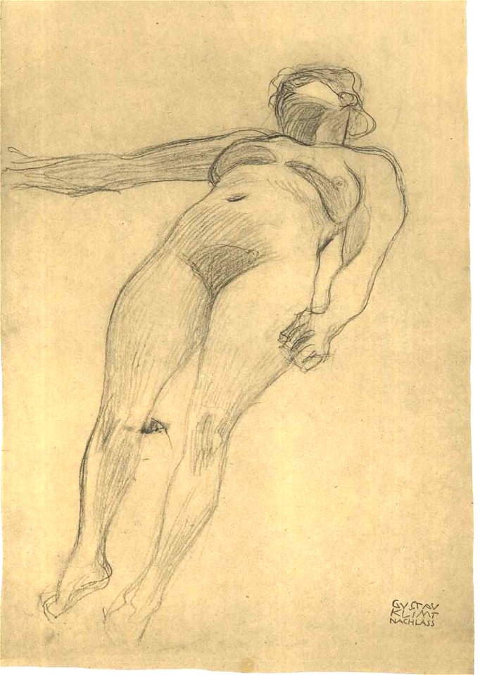 Klimt - Nach rechts schwebender Akt