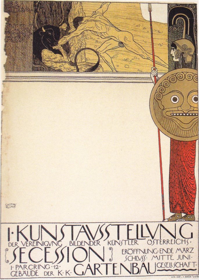 Klimt - Erstes Ausstellungsplakat der Wiener Secession (Theseus und Minotaurus)
