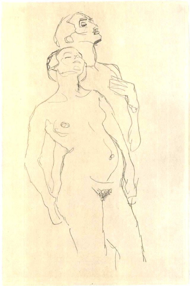 Klimt - Stehenedes Liebespaar