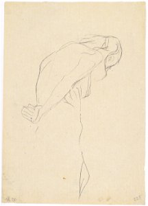 Klimt - Gebeugter nackter Greis nach rechts