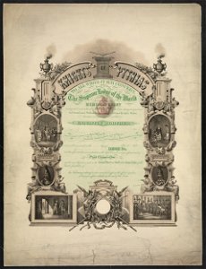 Knights of Pythias, to all whom it may concern. Know ye that the Supreme Lodge of the World hereby issues this memorial chart ... - J. Queen del. ; lith. by T. Hunter, Phila. LCCN2011645616