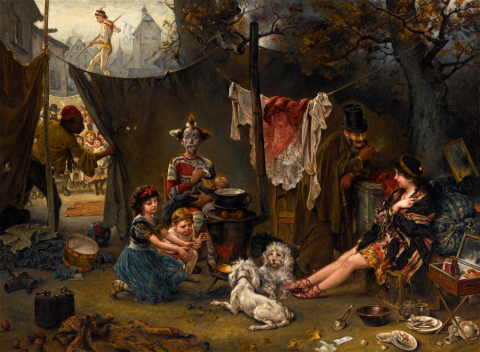 Ludwig Knaus - Hinter den Kulissen (1880)