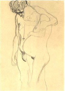 Klimt - Schwangere mit Mann nach links