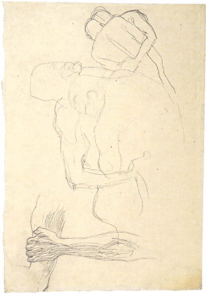 Klimt - Zwei Ringerpaare, Detailstudie