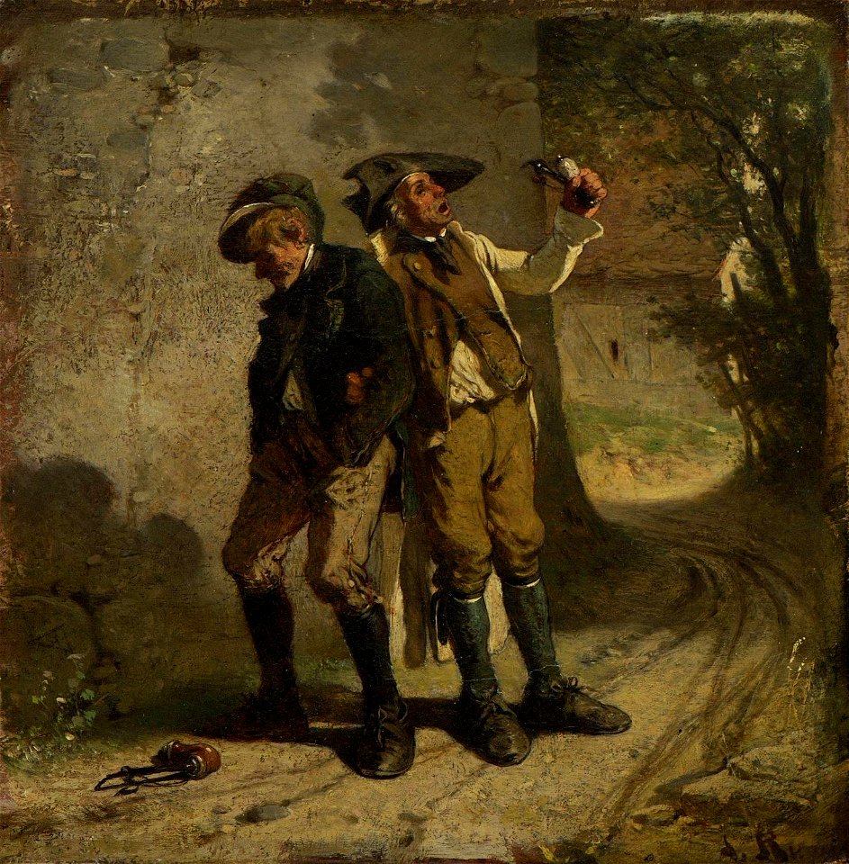Ludwig Knaus - Zwei Zecher auf dem Heimweg