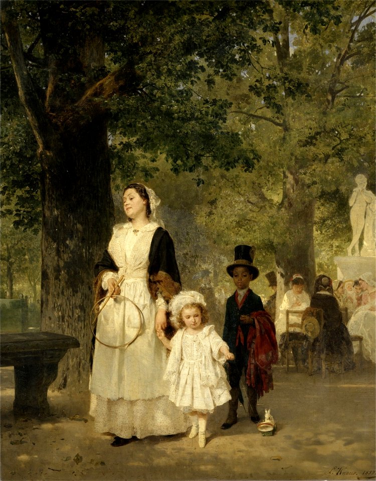 Ludwig Knaus - Promenade in den Tuilerien-Gärten (1855)