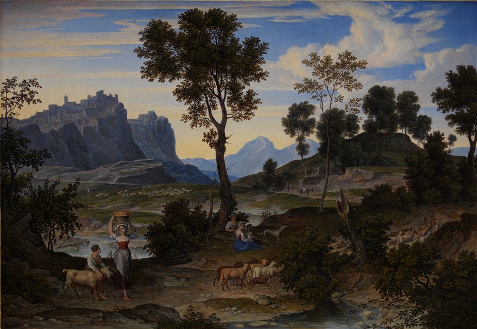 Joseph Anton Koch - Landscape from Civitella near Olevano - KMS554 - Statens Museum for Kunst