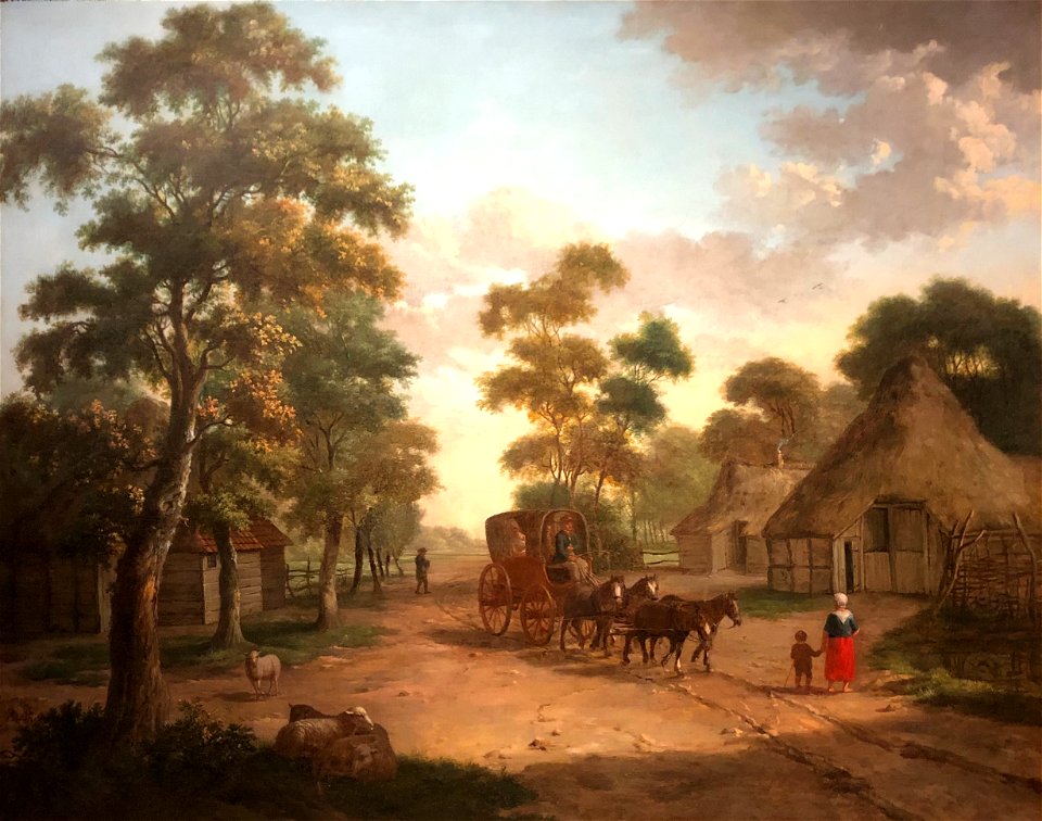 Koetsreizigers in Schipborg1 1806 door Albarta ten Oever (1772-1854)