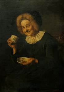 Kofetarica (Coffee drinker; National Gallery of Slovenia, y. 1888). Free illustration for personal and commercial use.