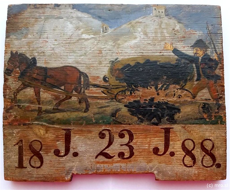 Kmet gnoji njivo (panjska končnica, 1888)