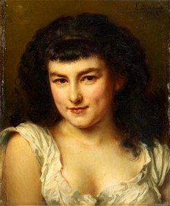 Ludwig Knaus - Porträt eines jungen Mädchens (1878)