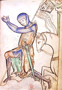 Kneeling Knight from Westminster Psalter, 13th Century (29372750322)