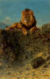 Ludwig Knaus - Thronender Löwe
