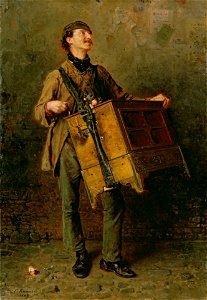Ludwig Knaus - Der Leierkastenmann (1869)