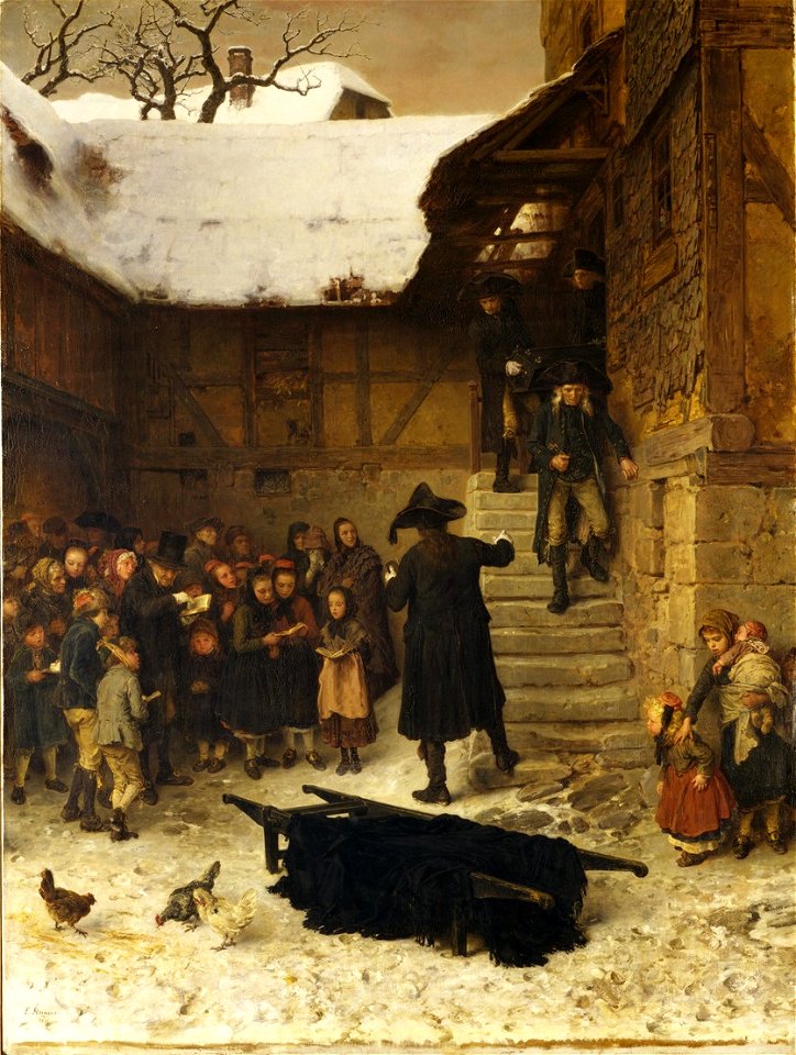 Ludwig Knaus - Hessisches Leichenbegängnis im Winter (1871)