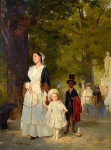 Ludwig Knaus - Promenade au jardin des Tuileries (1855)