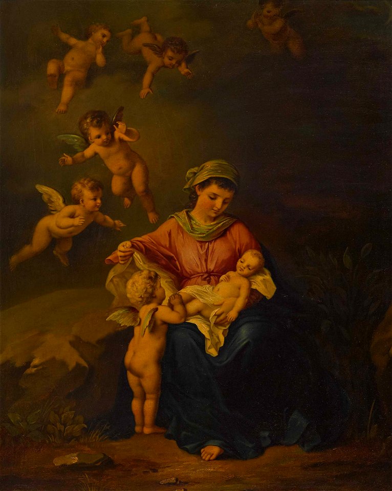 Ludwig Knaus - Madonna mit Kind und Putten