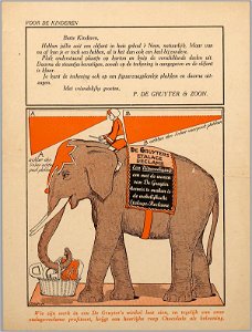 Knipplaat Voor de kinderen Olifant, cacao