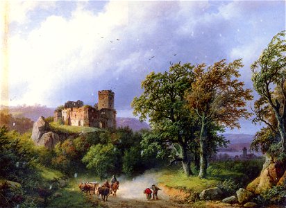 Koekkoek Barend Cornelis (Dutch) 1803 to 1862 The Ruined Castle SND 1857