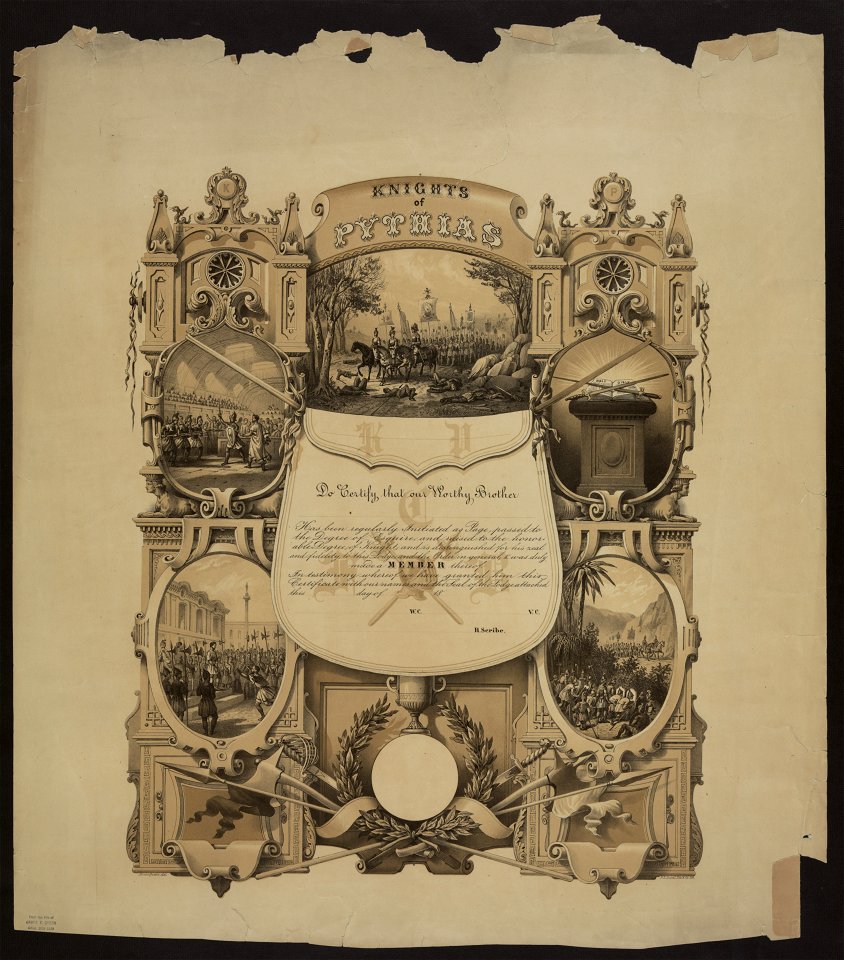Knights of Pythias - James Queen del. ; P.S. Duval, Son & Co. lith. LCCN2011645603