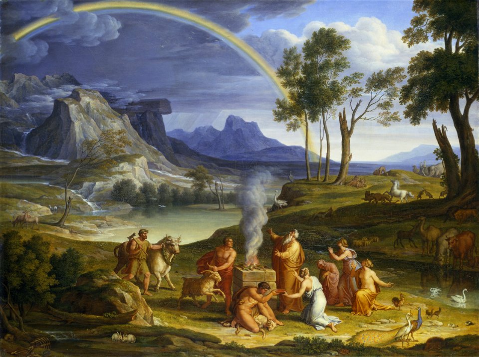 Joseph Anton Koch & Gottlieb Schick - Landschaft mit dem Dankopfer Noahs (1803)