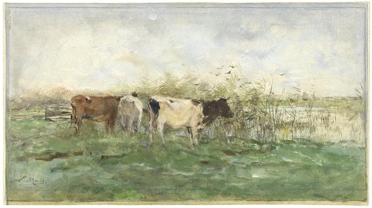 Koeien bij een plas Rijksmuseum SK-A-3689