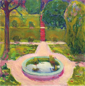 Kolo Moser - Garten mit Springbrunnen - 1911