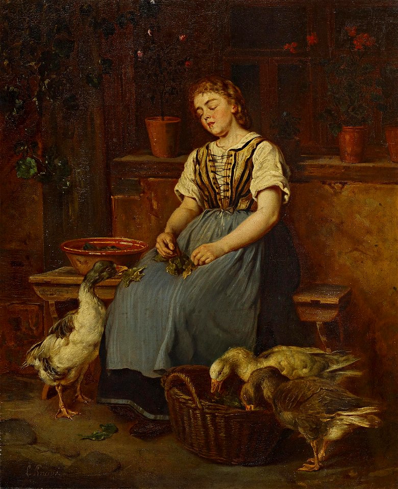 Ludwig Knaus - Schlummernde Magd