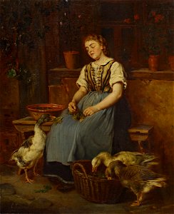 Ludwig Knaus - Schlummernde Magd